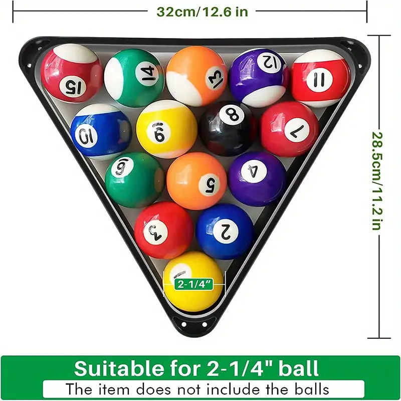 折りたたみ式ブラックホワイトプラスチックビリヤードボール8ボールトライアングルラック/9ボールダイヤモンドプールボールラックは標準5.08-2.54/10.16cmビリヤードプールボールに適合、高耐久8ボールトライアングルラック